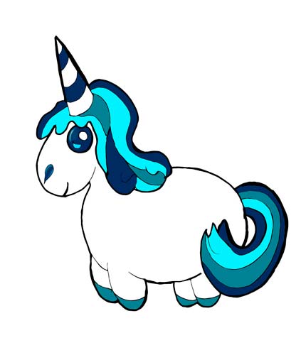unicornio azul colorear