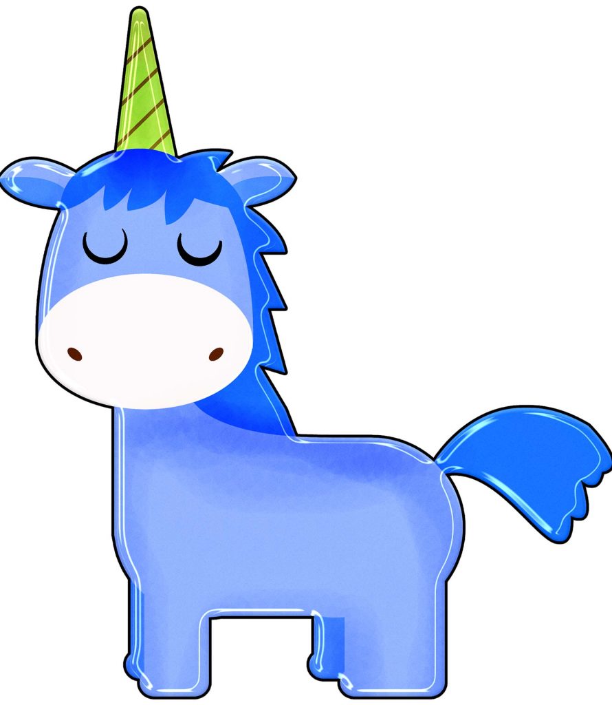 Unicornio cerdo en color azul