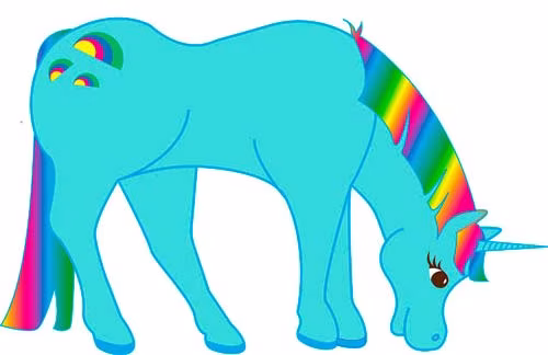 Unicornio que come color ico