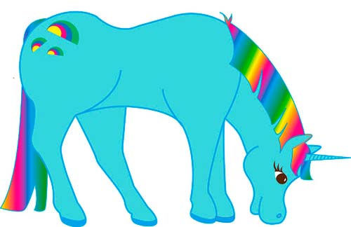 Unicornio que come color ico