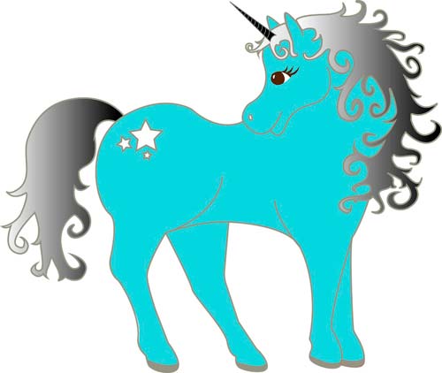 Unicornio atras color icono