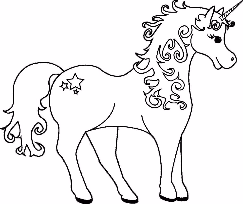 Unicornio frente colorear