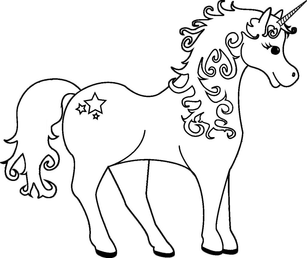 Unicornio frente colorear