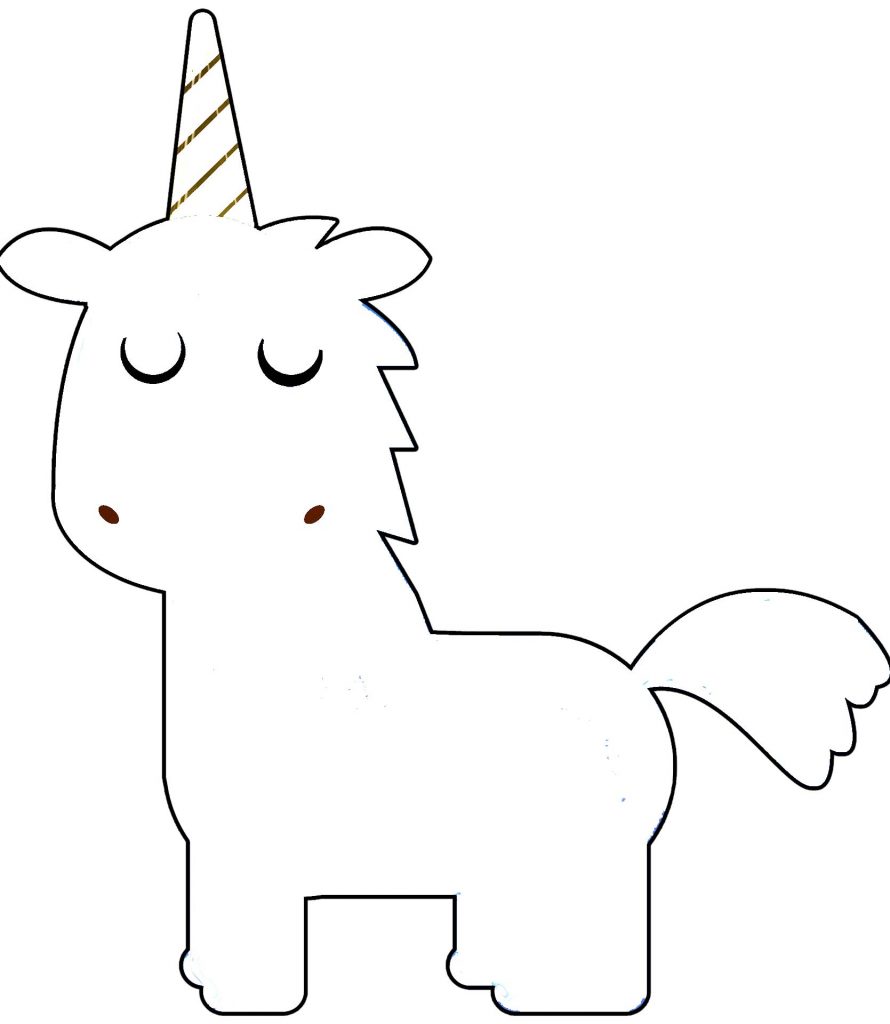 Unicornio dormido para colorear